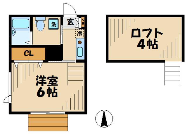 マ・ピエス西生田4(1K/1階)の間取り写真