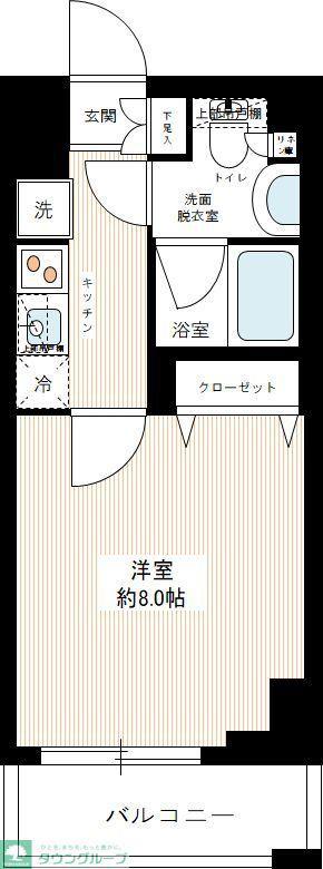 HY S STAGE 浅草今戸(1K/8階)の間取り写真