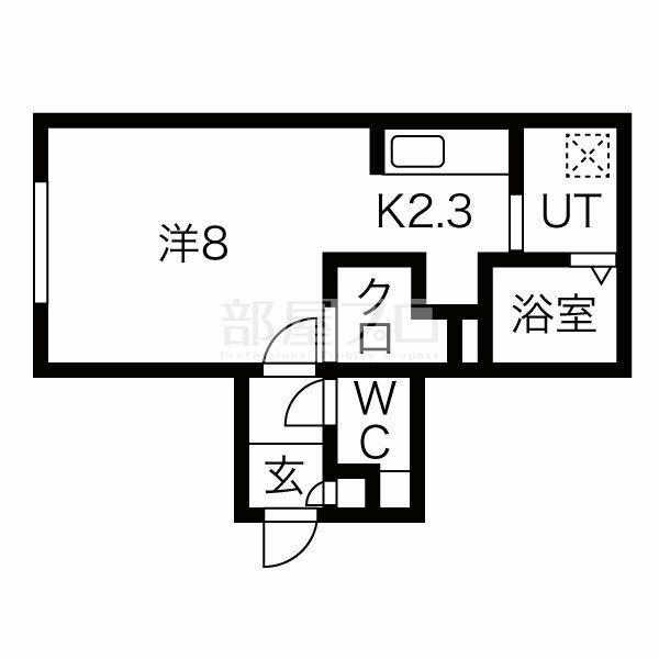 PODIO西町(1K/3階)の間取り写真