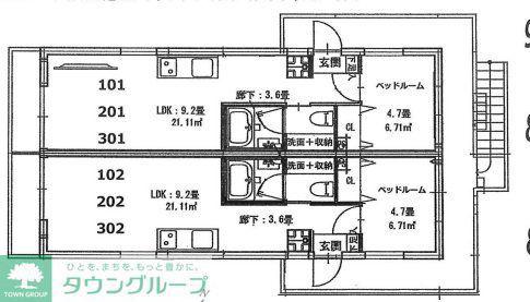 クリフビレッジZ棟(1LDK/1階)の間取り写真