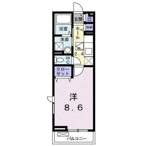 LIANGE(1K/1階)の間取り写真