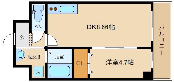 FREEDOMRESIDENCE(1LDK/5階)の間取り写真