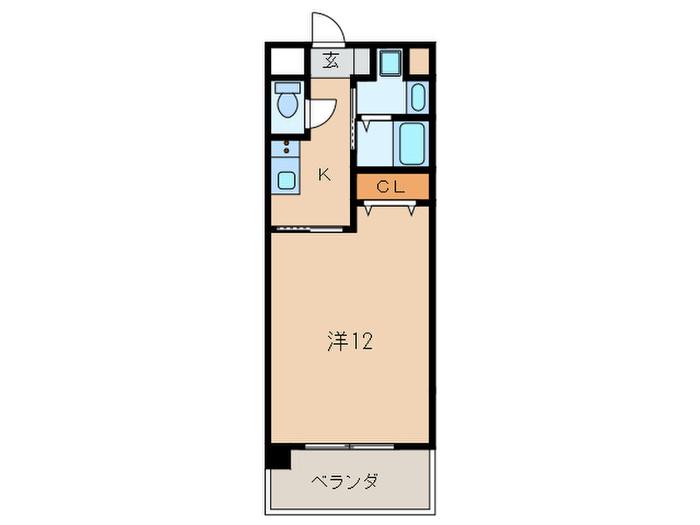 デスパシオ熊本(1K/4階)の間取り写真