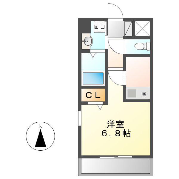 クレセール・タカミ(ワンルーム/3階)の間取り写真