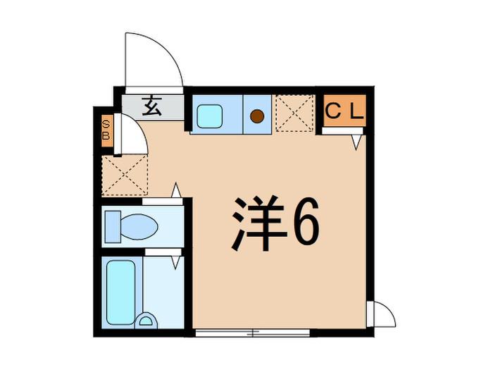 スクエア大口(ワンルーム/1階)の間取り写真