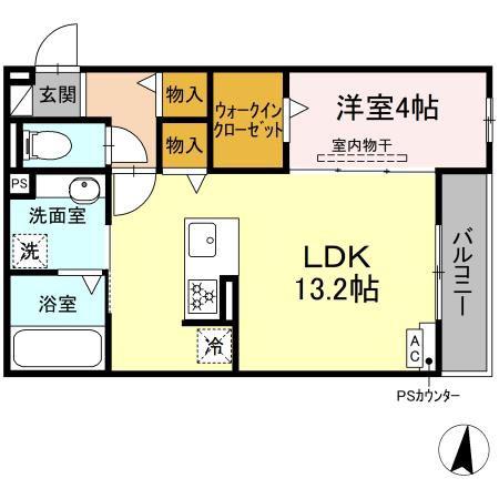 D-HILLS西浅田(1LDK/2階)の間取り写真