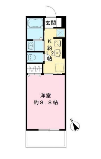 FAIRFIELD COTTAGE(1K/2階)の間取り写真
