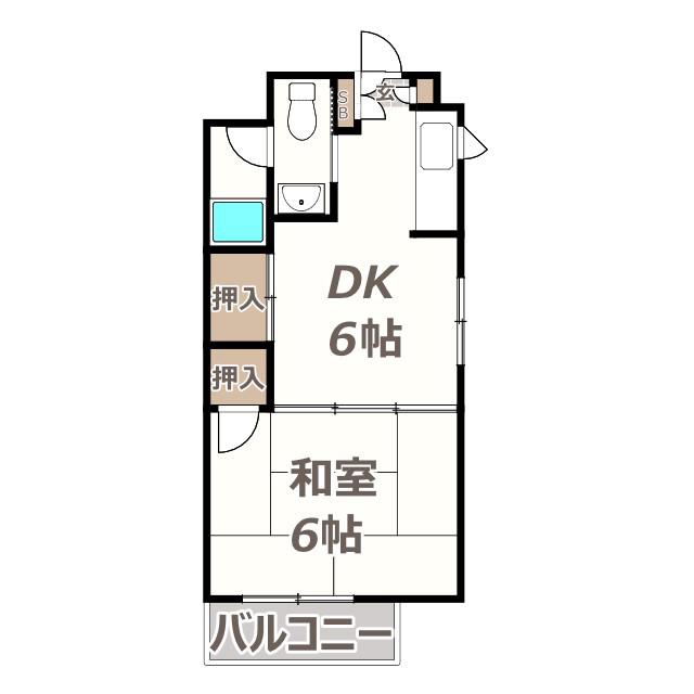 プレアール山坂(1DK/4階)の間取り写真