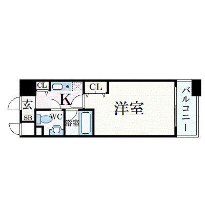 アヴァンセクール京橋南(1K/6階)の間取り写真
