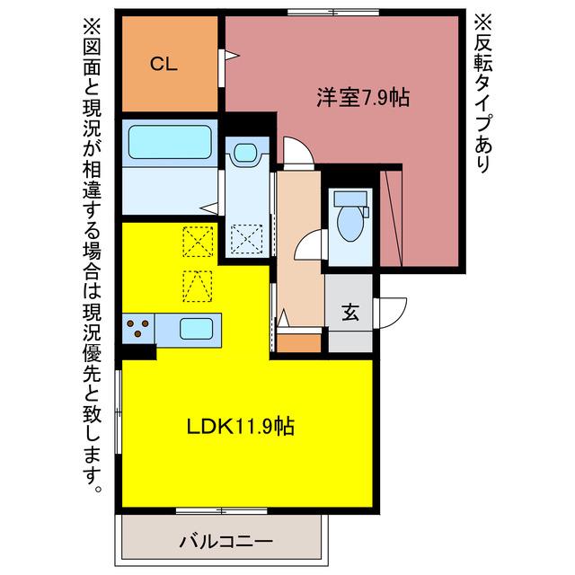 オッツ三蔵子(1LDK/1階)の間取り写真