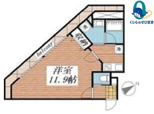 アマーレ東海通(1K/9階)の間取り写真