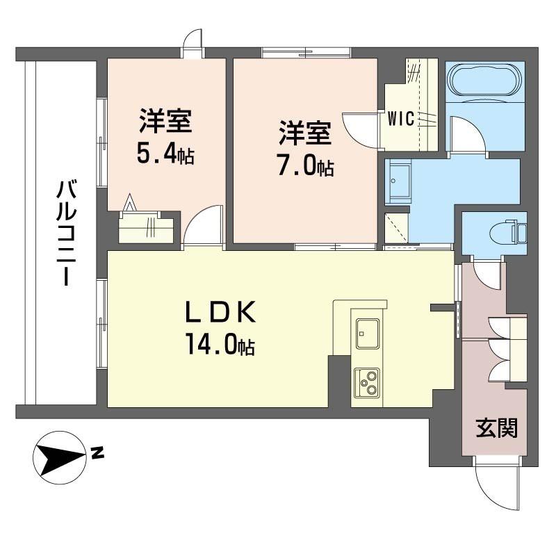 グランリオル(2LDK/1階)の間取り写真