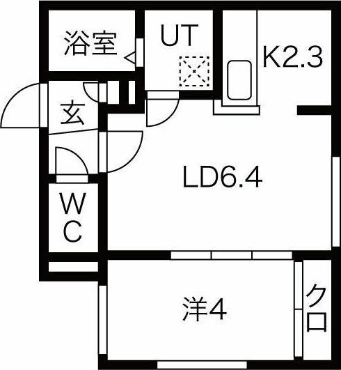 ENCORE福住(1LDK/4階)の間取り写真