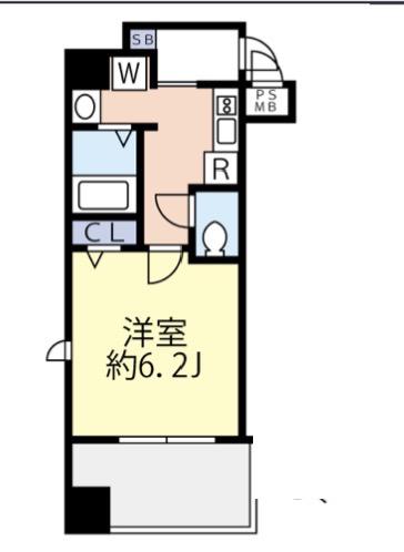 グランヴァン銀座東(1K/8階)の間取り写真