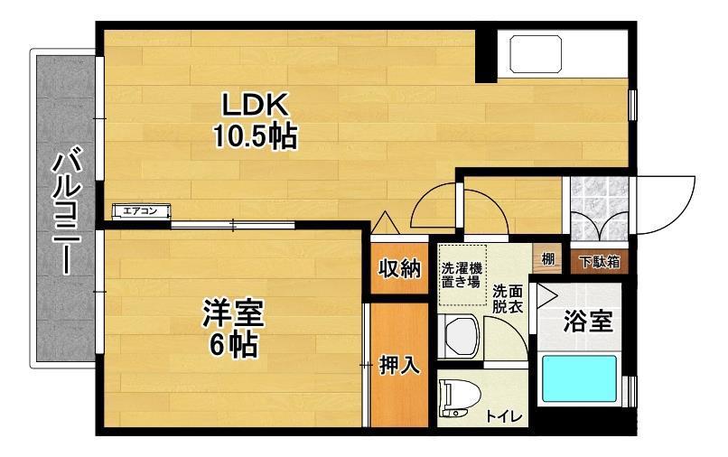 エクセルコートA(1LDK/2階)の間取り写真