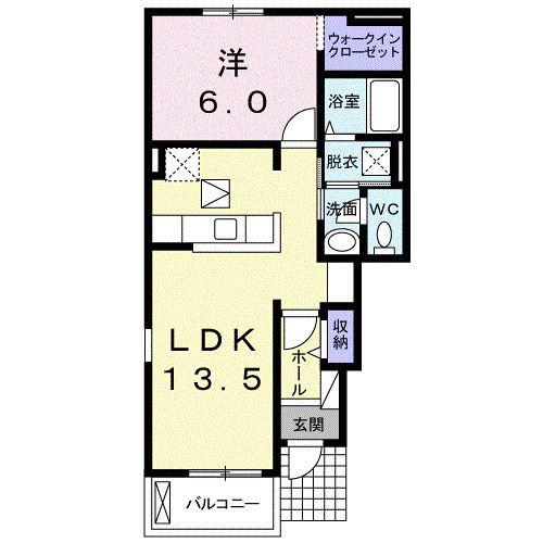ジールマルマツ(1LDK/1階)の間取り写真
