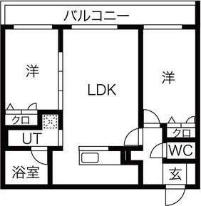RITZ GRANDE手稲駅前(2LDK/4階)の間取り写真