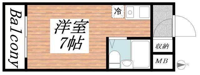 リッチライフ伊川谷I(ワンルーム/3階)の間取り写真