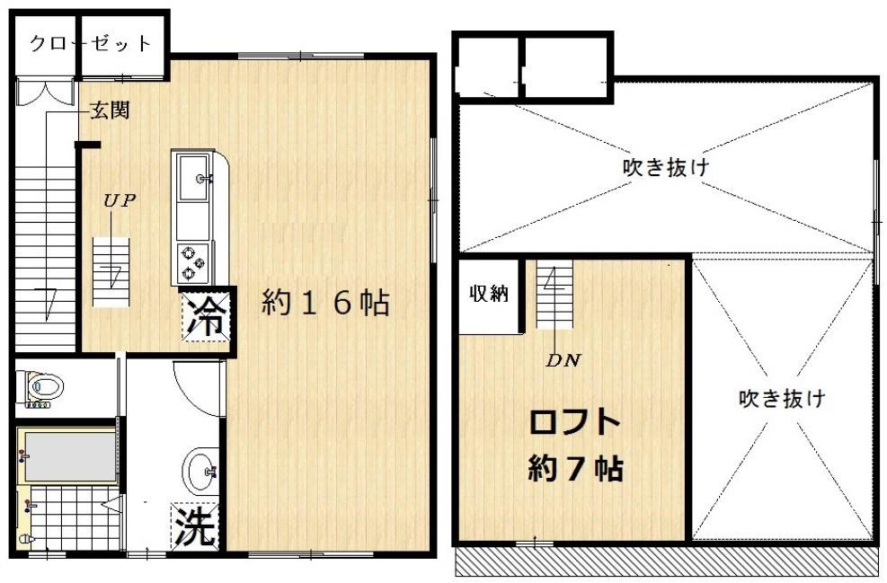 プロースト(ワンルーム/2階)の間取り写真