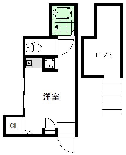 IRIS(1K/2階)の間取り写真