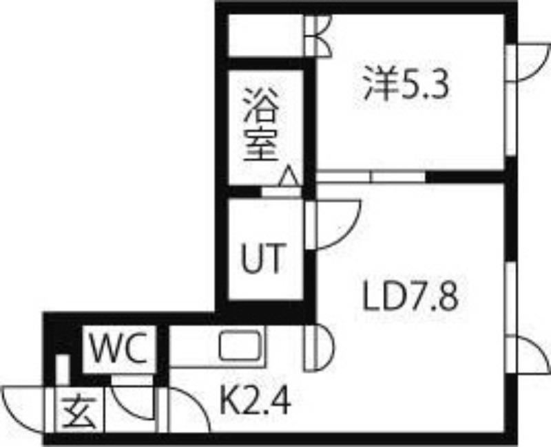 TILA元町(1LDK/1階)の間取り写真