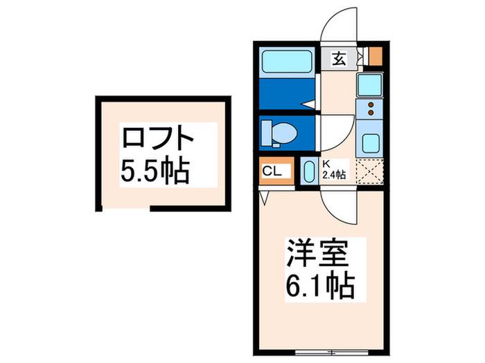 東急東横線 菊名計画(1K/2階)の間取り写真