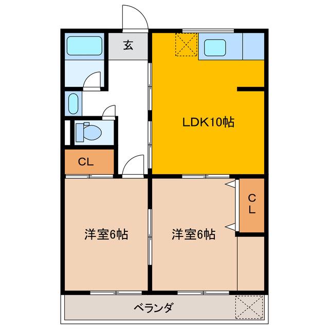U・TOPIA 43A(2LDK/3階)の間取り写真