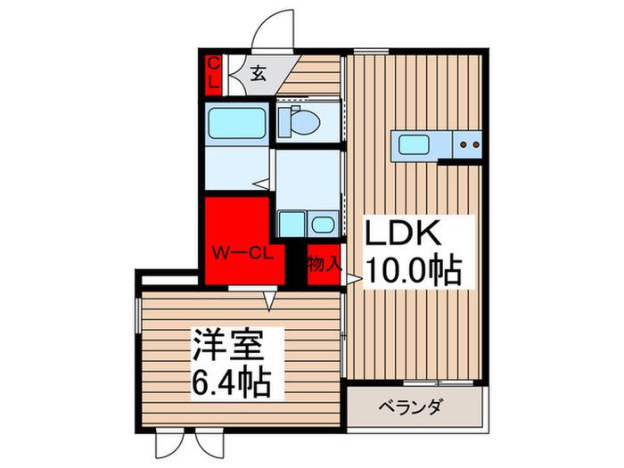 シエル フォレ(1LDK/2階)の間取り写真
