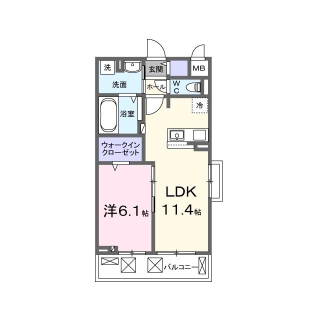 AXIS26(1LDK/2階)の間取り写真
