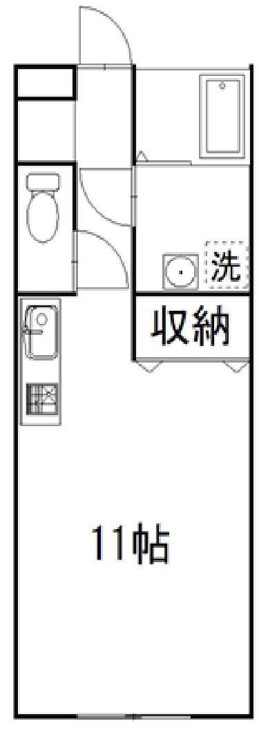 エルージュA(ワンルーム/2階)の間取り写真