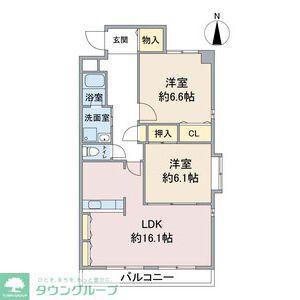 リアン東山(2LDK/7階)の間取り写真
