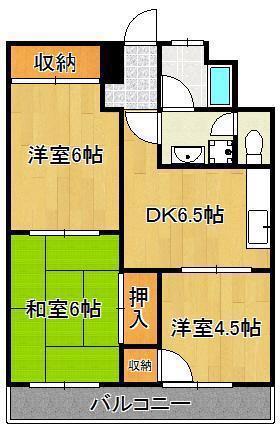 エステート井堀(3DK/5階)の間取り写真