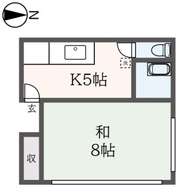 サンハウス(1DK/2階)の間取り写真