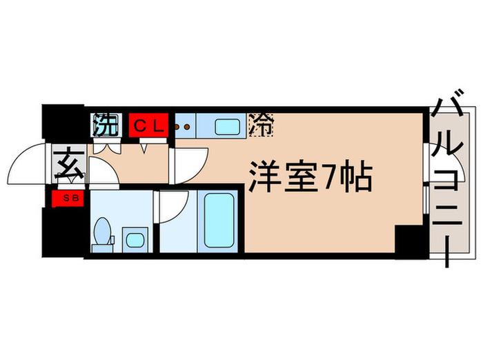 SQUARE CITY KANAMACHI(ワンルーム/8階)の間取り写真