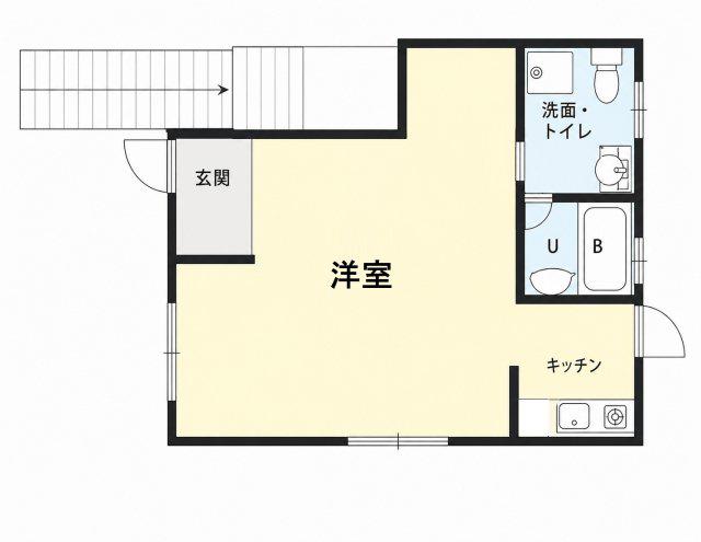 湊山ハウス(ワンルーム/1階)の間取り写真