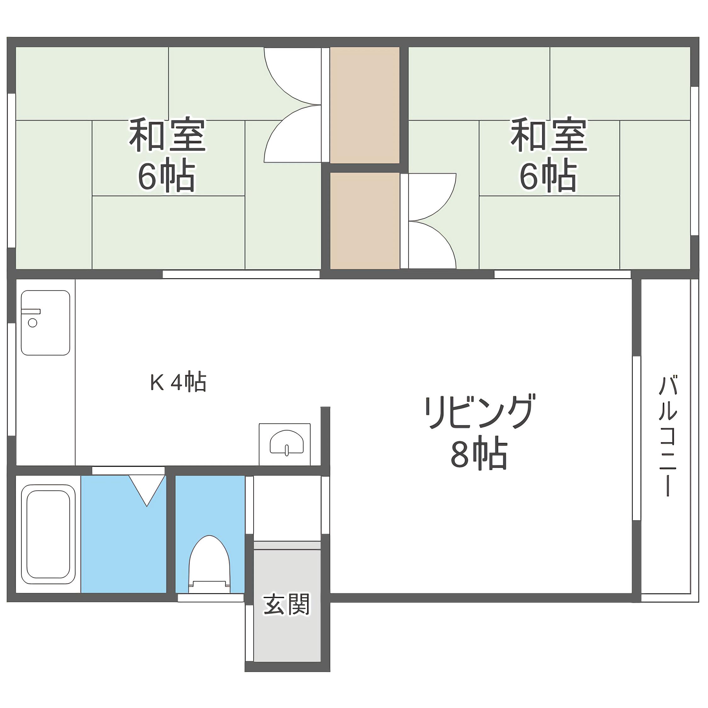 グリーンハイツ(2LDK/2階)の間取り写真