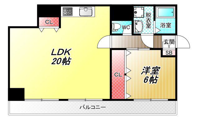 シャルム小阪壱番館(1LDK/3階)の間取り写真