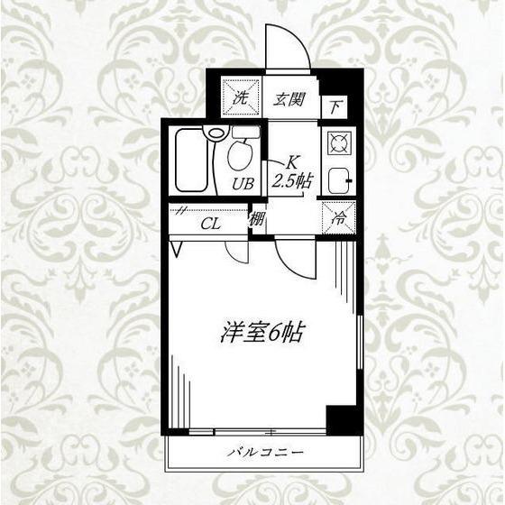 ベルステージI(1K/2階)の間取り写真