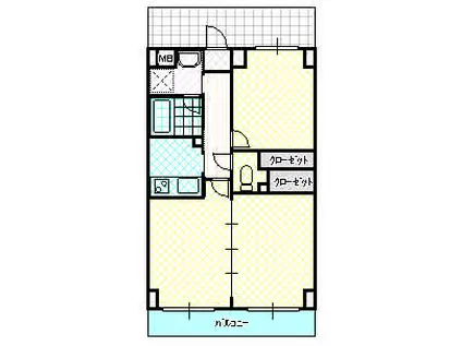 ツインプラザ幸(2DK/3階)の間取り写真