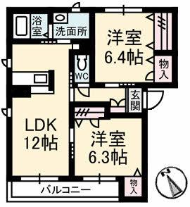 フィエスタ(2LDK/1階)の間取り写真