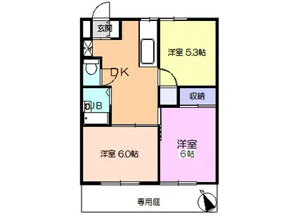 レスポワールK(3DK/2階)の間取り写真