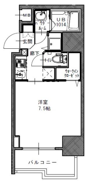 S-RESIDENCE谷町五丁目(1K/5階)の間取り写真