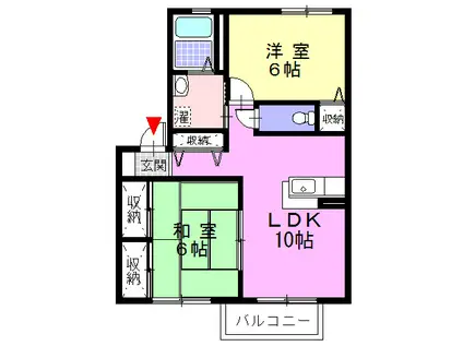 ＪＲ御殿場線 相模金子駅 徒歩5分 2階建 築25年(2LDK/2階)の間取り写真