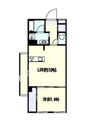 アリュイッテ椎名町(1LDK/2階)の間取り写真