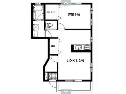 ヴィラフェリーチェ(1LDK/1階)の間取り写真