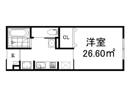 さくらハウス醍醐B棟(1K/2階)の間取り写真