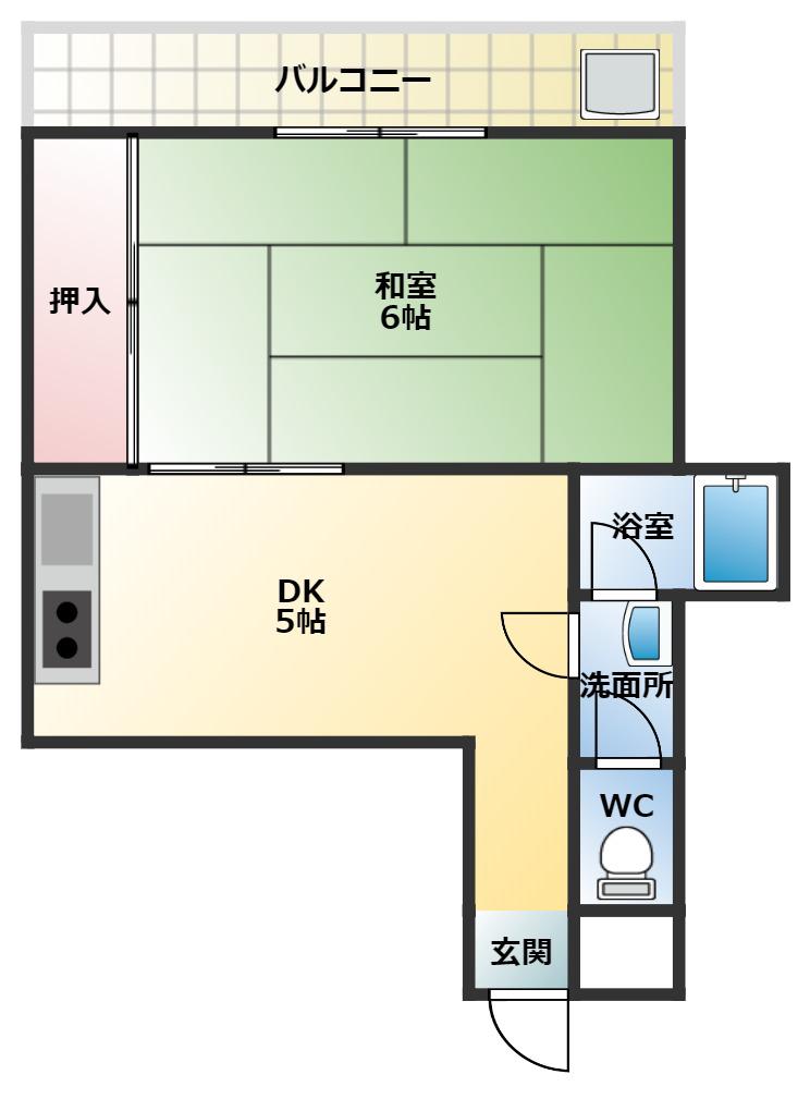 和泉ハイツ本館(1DK/3階)の間取り写真