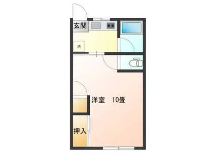 大室アパート(1K/2階)の間取り写真