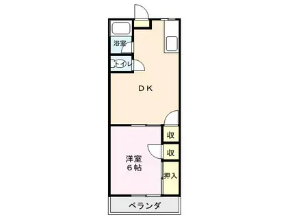 ハイツ伊勢(1DK/1階)の間取り写真
