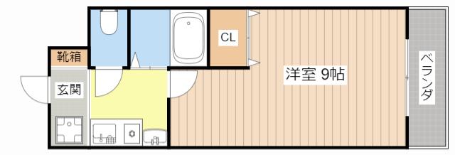 ハイツ戸苅(1K/2階)の間取り写真